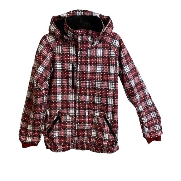 Burton Jacket KIDS Size S Ski Plaid Snowboard Dryride Hooded Waterproof UNISEX - Picture 1 of 16